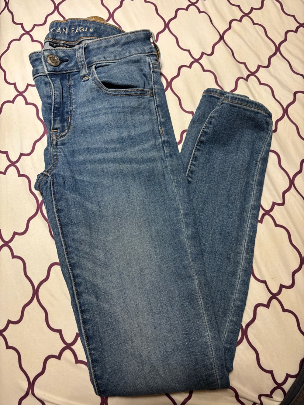 American Eagle Outfitters Skinny Jeans - Light Blue Denim